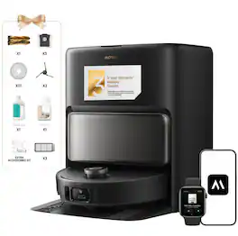 MOVA - V50 Ultra Complete Robot Vacuum & Mop, Pet Hair Carpet Friendly,24000 Pa Suction, Self-Cleaning Filter,Fast Mop Drying - Black