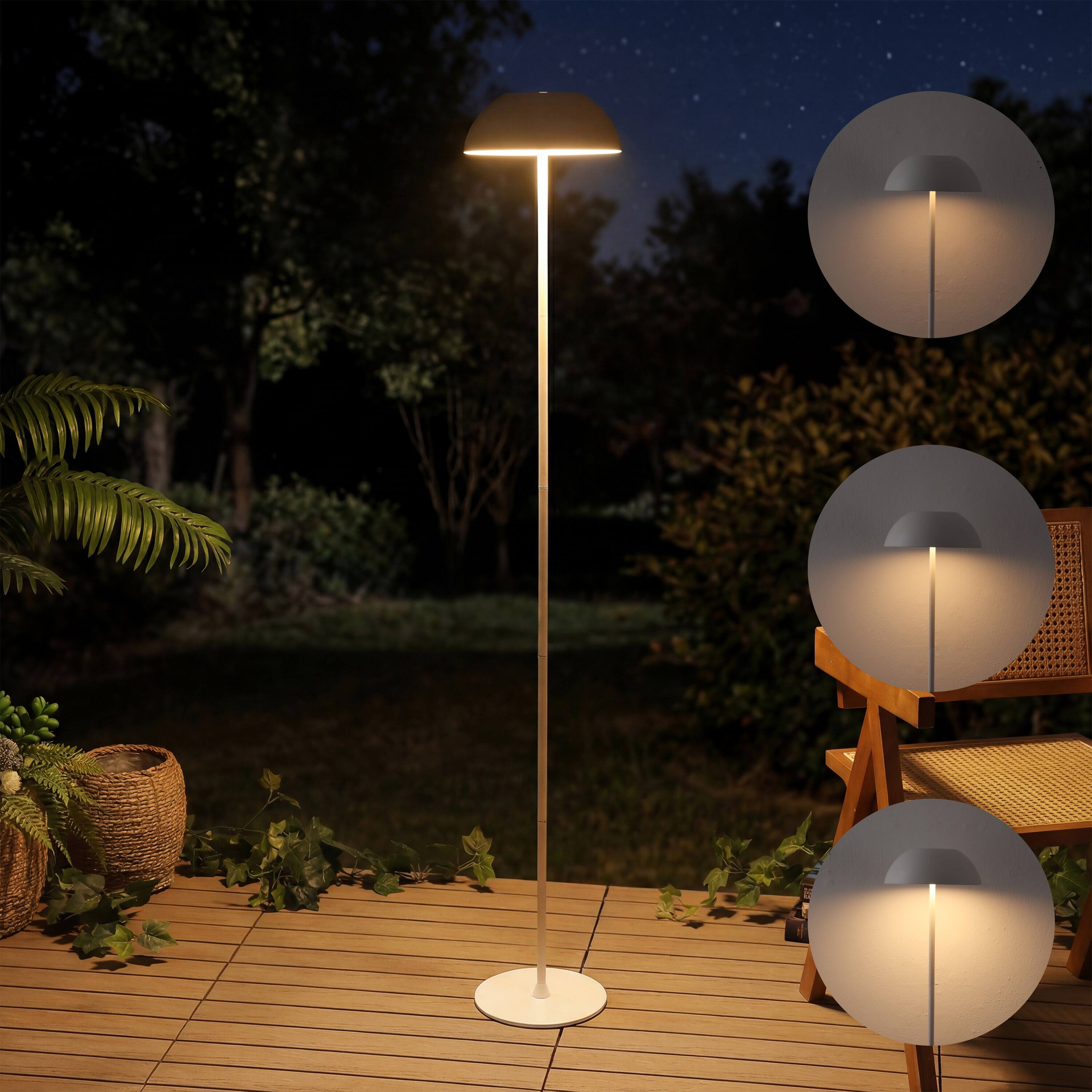 Alt View 7. Jonathan Y - Laurel 59" Metal Adjustable Rechargeable Integrated Portable Touch Sensor Dimmable LED Indoor/Outdoor Floor Lamp, White - White.
