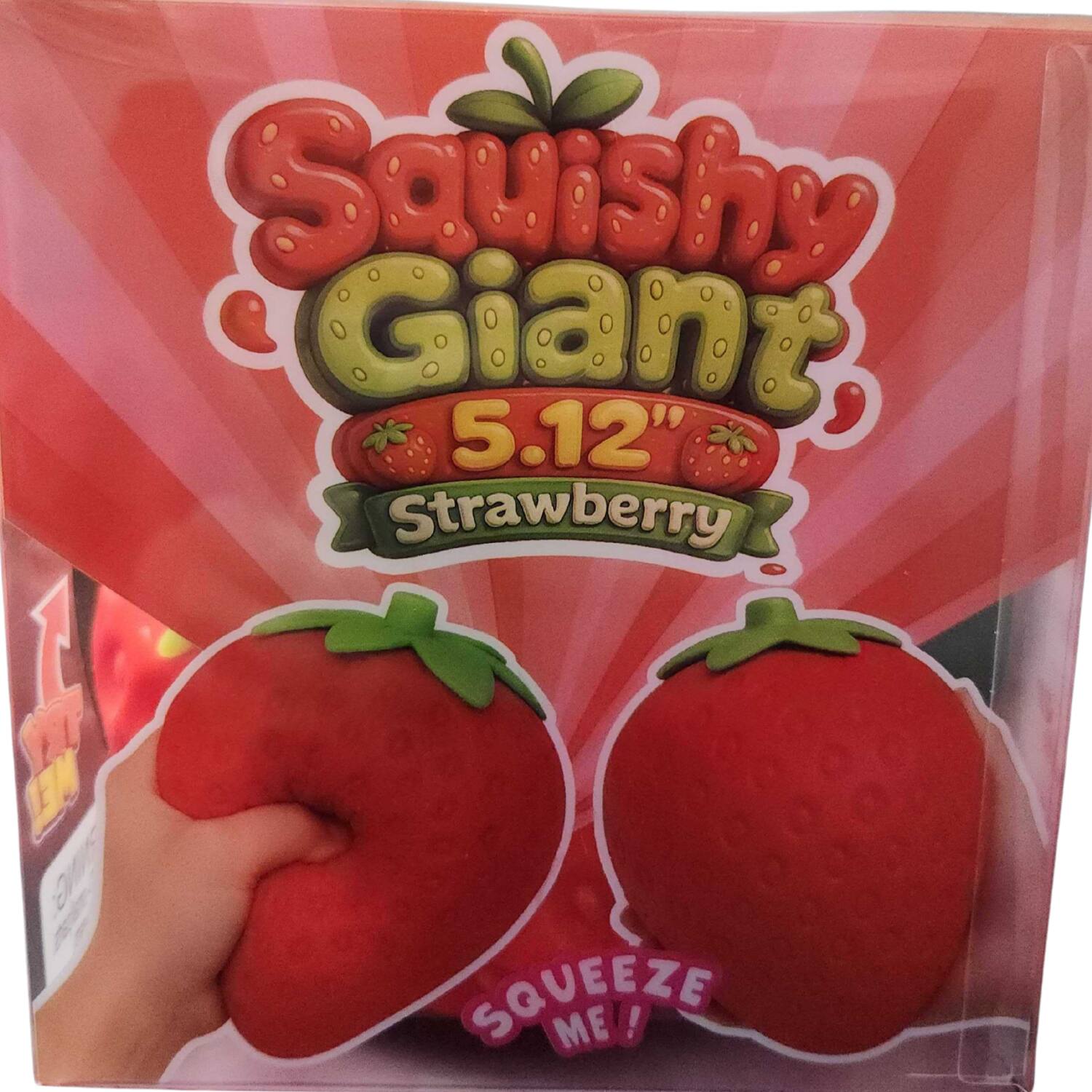 Squishy Giant 5.12" Strawberry  
SQUEEZE ME!