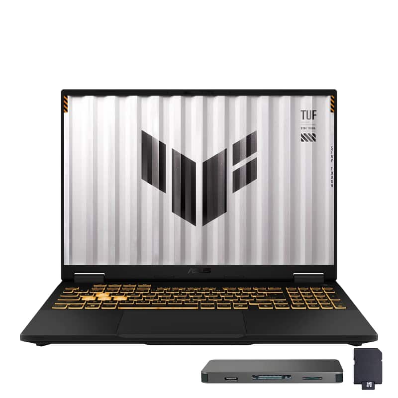 ASUS - TUF F16 16" WUXGA 165Hz Gaming Laptop,Intel i7-14650HX,64GB DDR5,4TB SSD+1TB Dock Set,RTX 5070,Backlit,Win11 - Gray