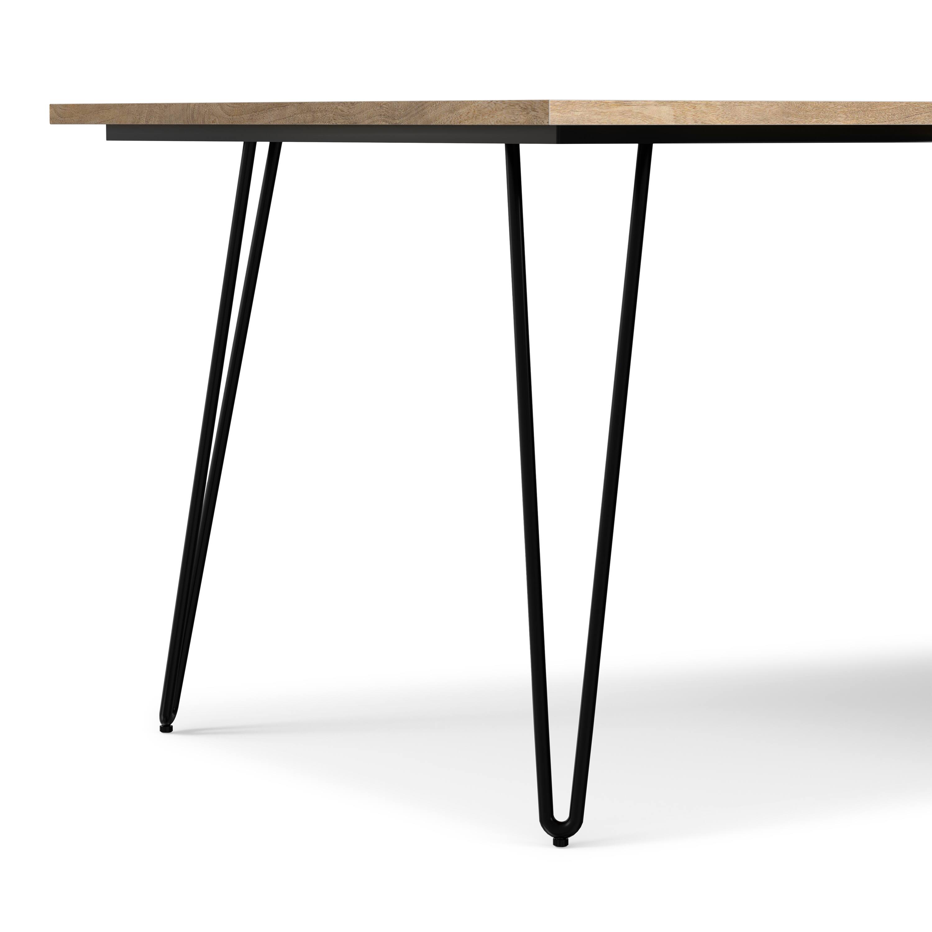 Alt View 6. Simpli Home - Hunter SOLID MANGO WOOD and Metal 66 inch x 40 inch Rectangle Industrial Dining Table in Natural - Natural.