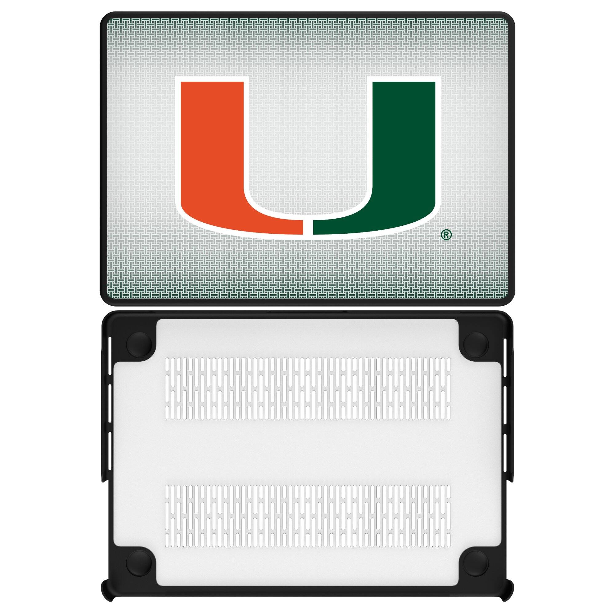 Front. Keyscaper - Miami Hurricanes Linen MacBook Case - Pro 13 in - Multicolor.