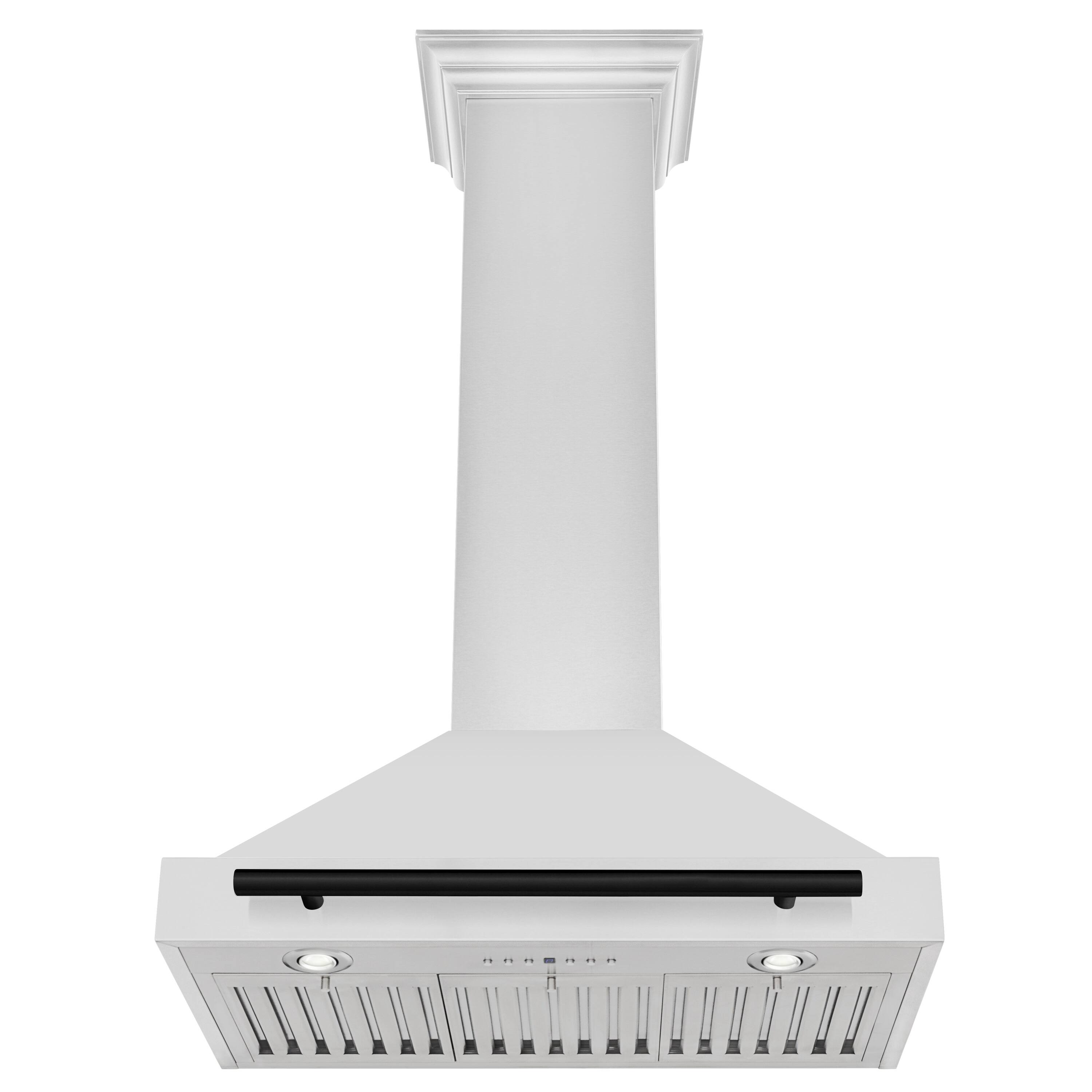Back. ZLINE - 30 in. Autograph Edition Convertible Stainless Steel Range Hood with Stainless Steel Shell and Matte Black Accents - Stainless steel.
