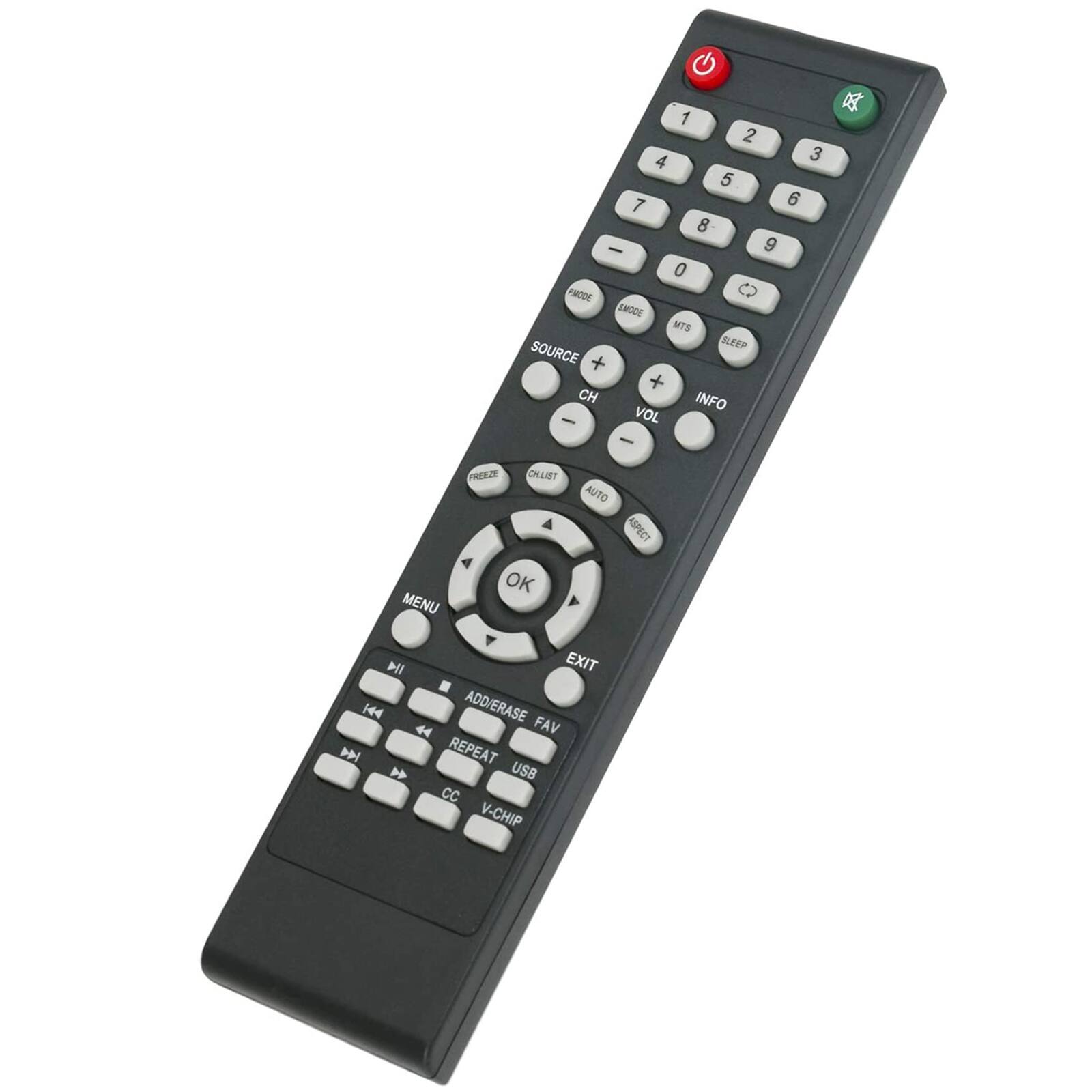 1 2 3 4 5 6 7 8 9 0 PMODE SMODE MTS SOURCE SLEEP CH INFO VOL

FREEZE CH/UST AUTO ASPECT OK MENU EXIT ADD/ERASE FAV REPEAT USB CC V-CHIP