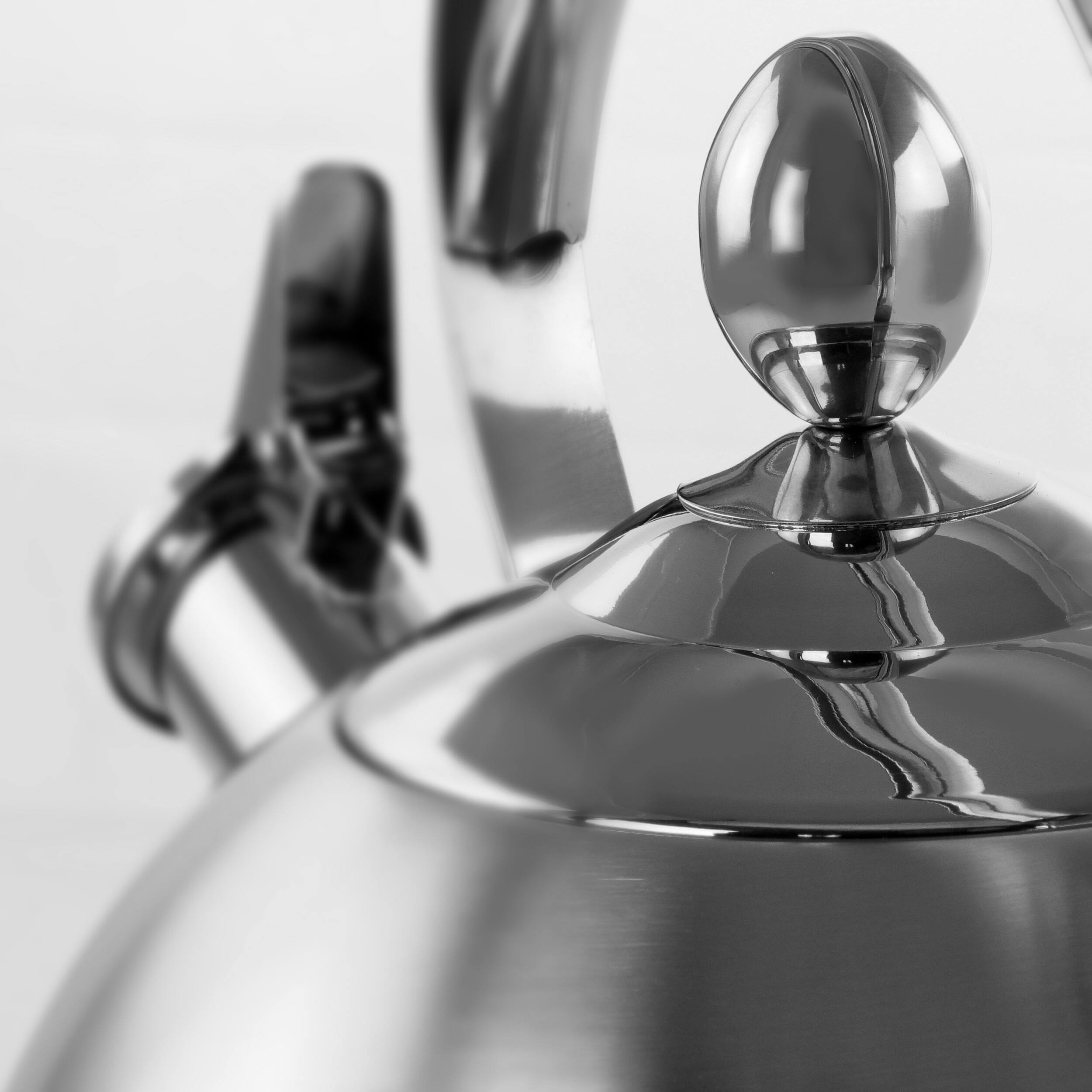 Alt View 4. MegaChef - MegaChef 3 Quart Round Stovetop Whistling Kettle in Brushed Silver - Silver.