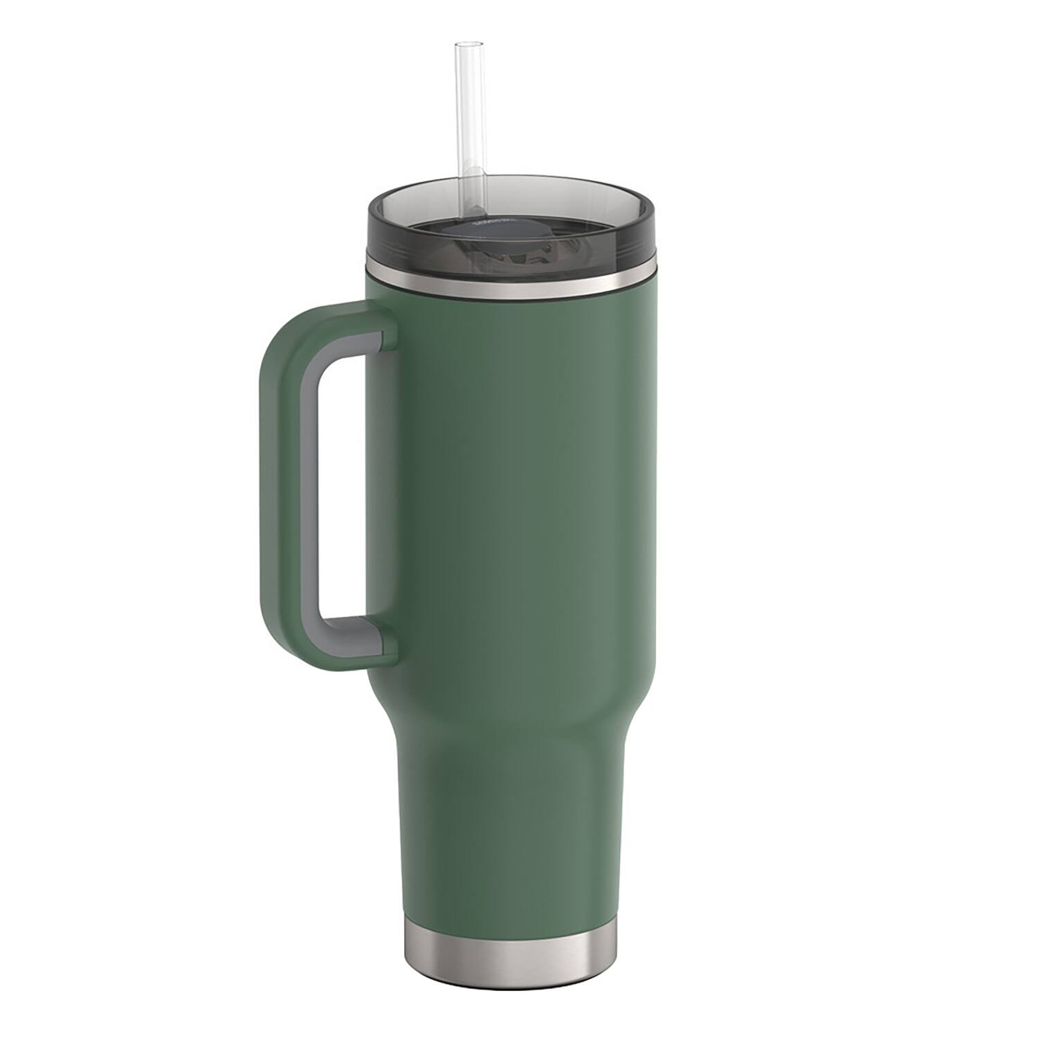 Alt View 6. Thermos - Thermos 40 oz Stainless Steel Cup Holder Mug w/ Straw - Alpine Green - Alpine Green.