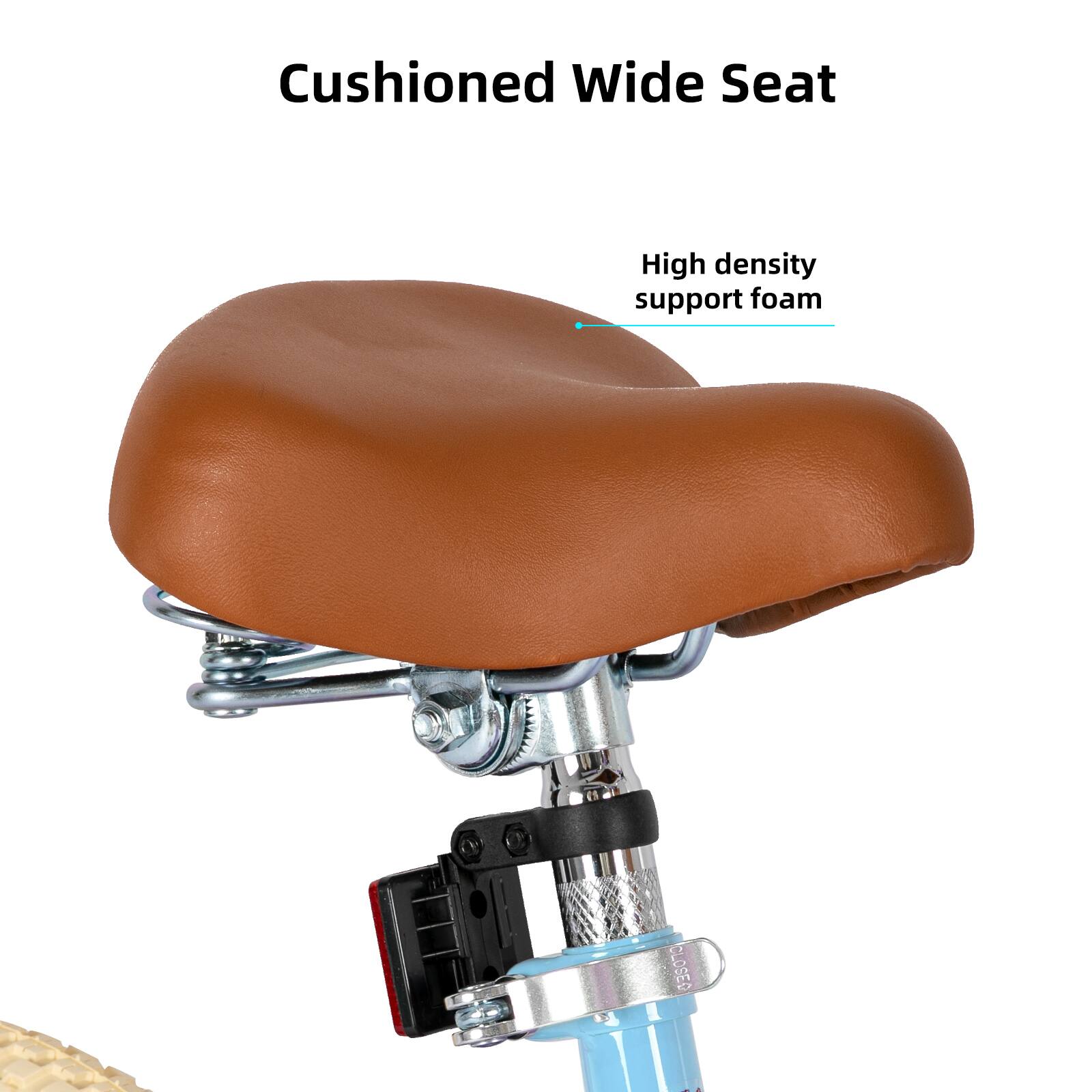 Cushioned Wide Seat  
High density support foam