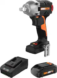 WORX - Nitro 20V 1/2" Cordless Brushless Impact Wrench (1 x 2.0 Ah Battery and 1 x Charger Included) - Black - Front_Zoom