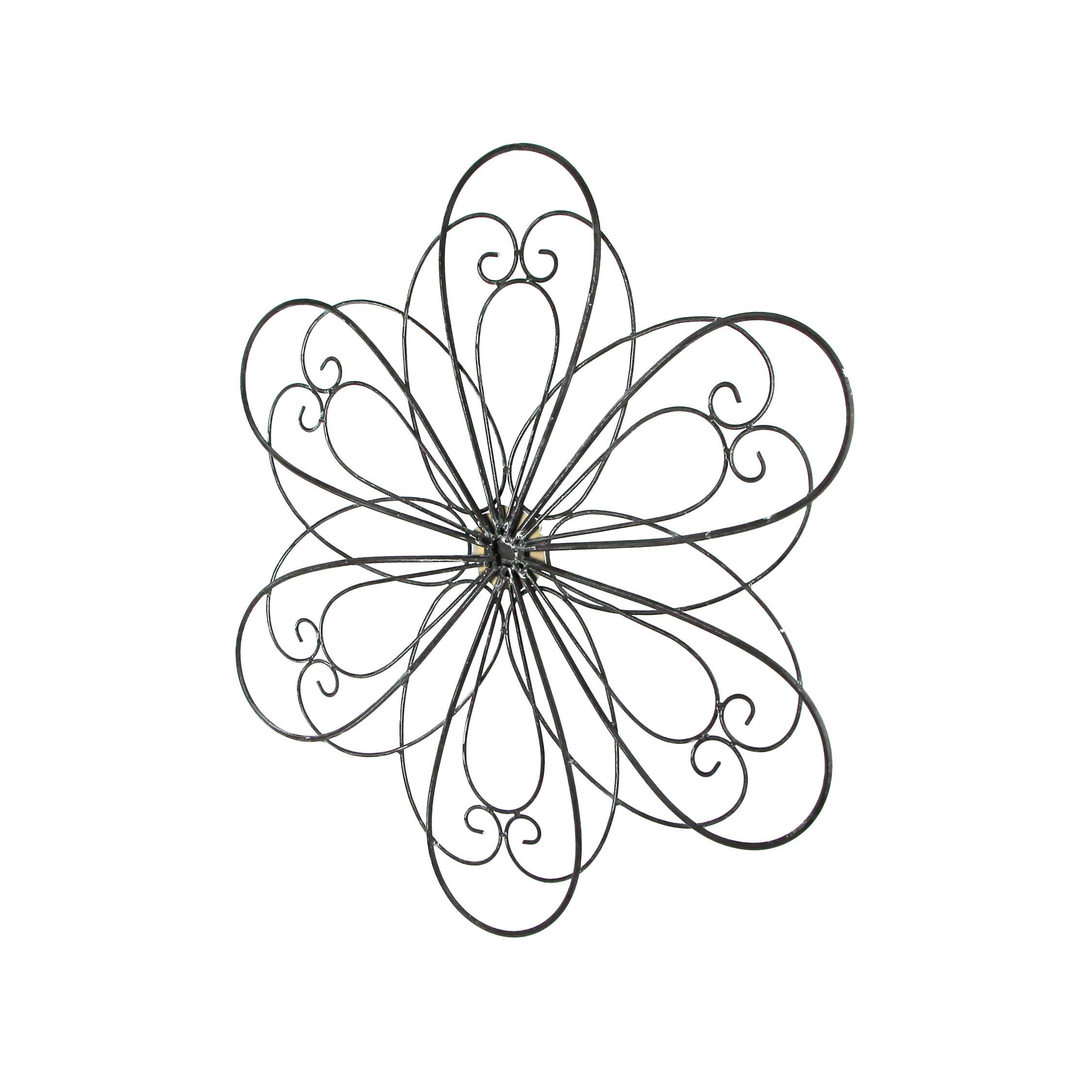 Alt View 2. Mayrich Company - 30 Inch Rustic Wood Metal Flower Sculpture Wall Hanging Art Home Decor Set Of 2 - Multicolored.