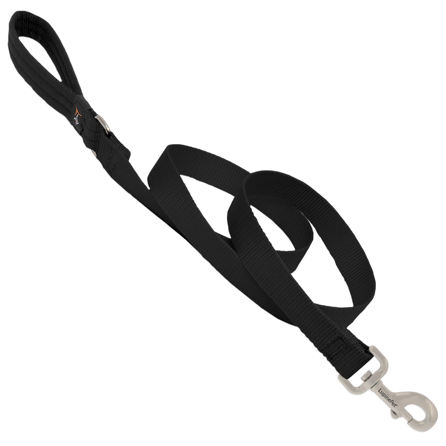 LupinePet - Basic Solids Nylon Dog Leash - Black