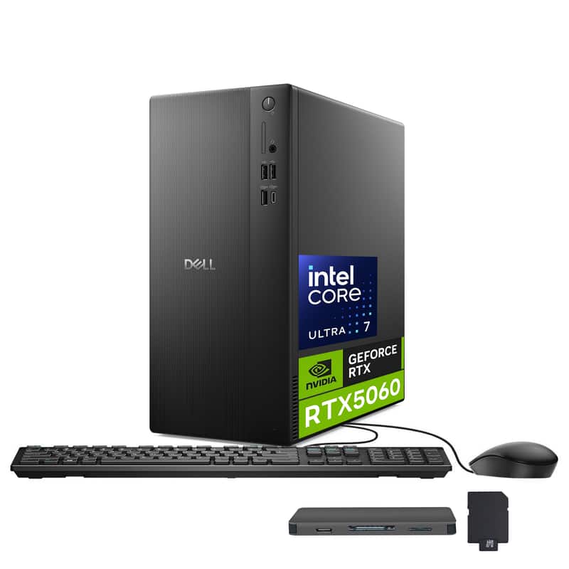 Dell - Upgraded - Tower ECT1250 Desktop,Intel Core Ultra 7 265F,64GB DDR5,2TB SSD+1TB Dock Station,GeForce RTX 5060,Win 11 Pro - Black price history on PriceWatchPro