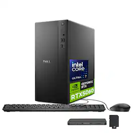 Dell - Upgraded - Tower ECT1250 Desktop,Intel Core Ultra 7 265F,64GB DDR5,2TB SSD+1TB Dock Station,GeForce RTX 5060,Win 11 Pro - Black