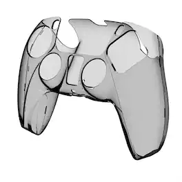 SKRAN - Clear PC Crystal Case for PS5 Controller -Transparent Split Protective Cover, Anti-Fall,Full Protection Gaming Accessory - Transparent Black