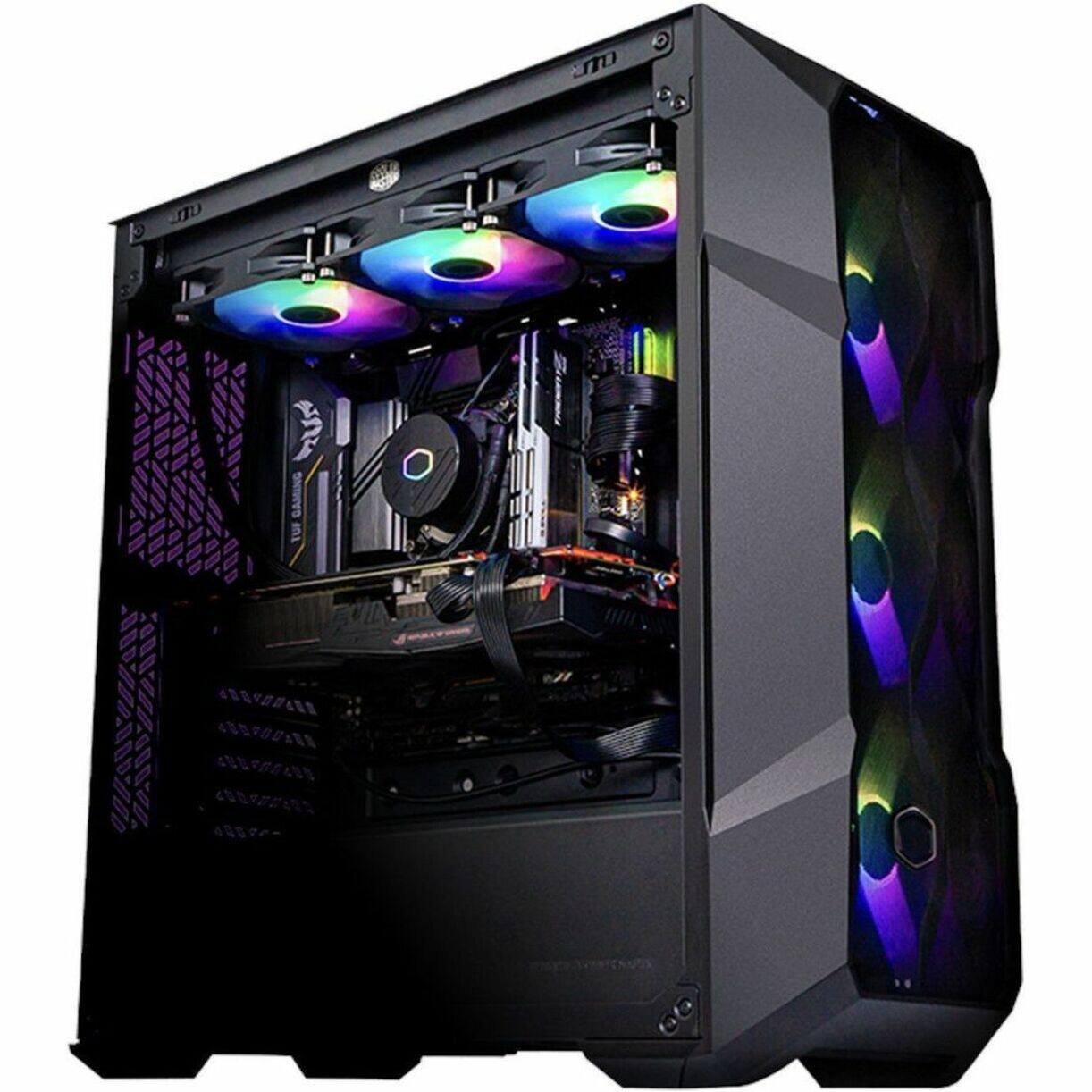 Alt View 22. Cooler Master - MasterLiquid 360L Core ARGB ARGB 12mm Radiator Cooling Fan/Radiator/Pump Liquid Cooler (3 x 12mm Core Fans) with RGB - Black.