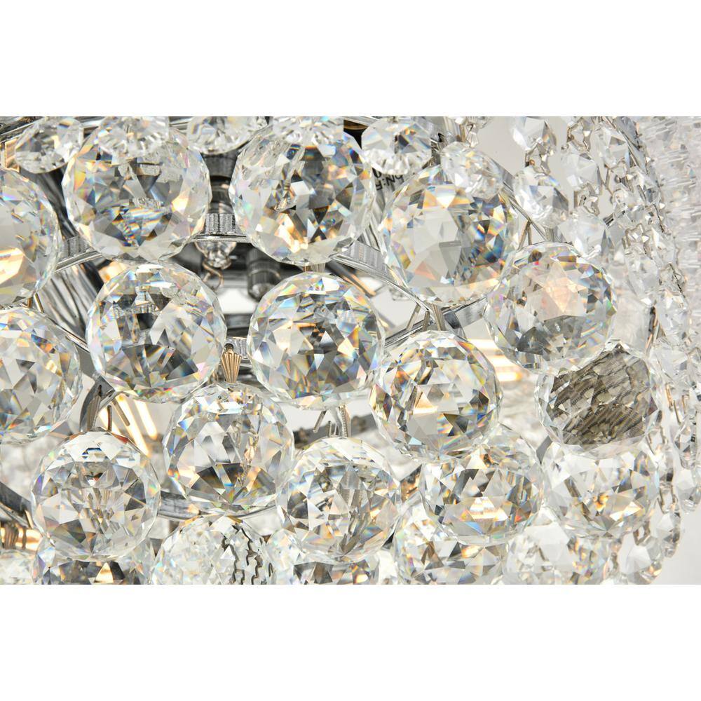 Angle. Elegant Lighting - Primo 4 light Chrome Flush Mount Clear Royal Cut Crystal - Chrome.