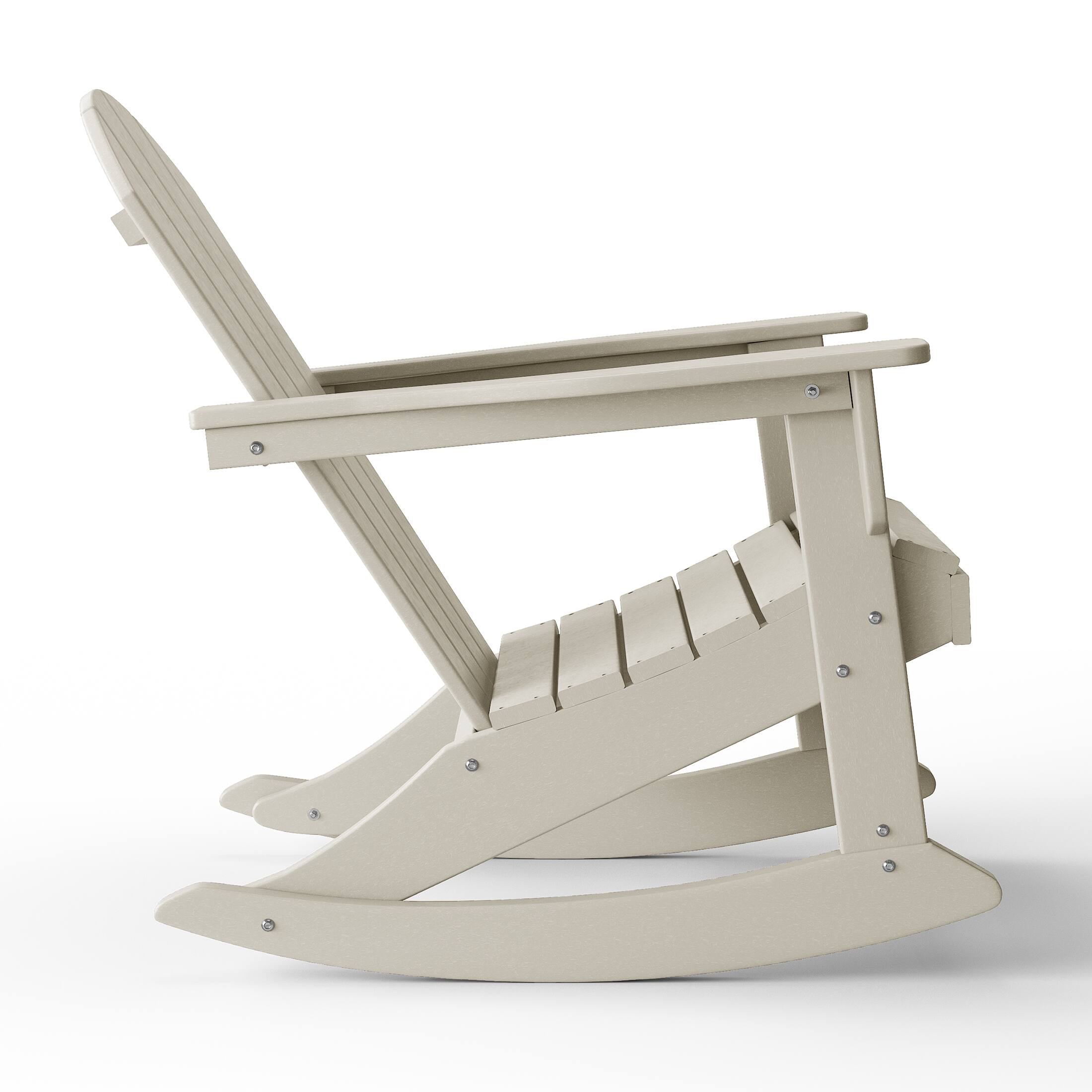 Left. WestinTrends - WestinTrends Malibu Outdoor / Patio Poly Adirondack rocking chair - Sand.