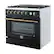 Angle. Forno Appliances - 36 in. Wide 6 Burner Marco 5.36 Cu. Ft. Freestanding Gas Convection Range with Hidden Bake Element - Black.