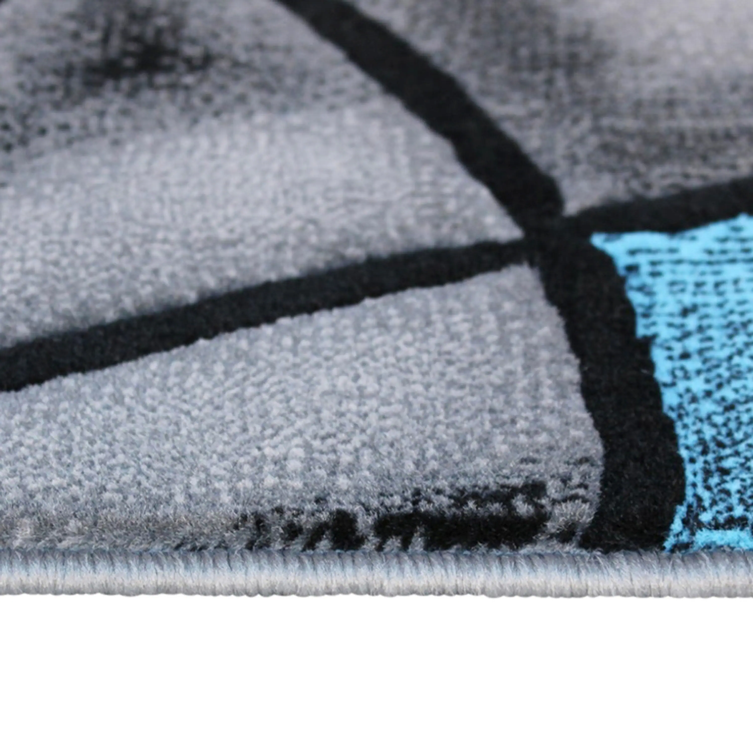 Alt View 5. Emma + Oliver - Urbane Contemporary Abstract Geometric Olefin Accent Rug in Gradient Shades with Natural Jute Backing - Blue.