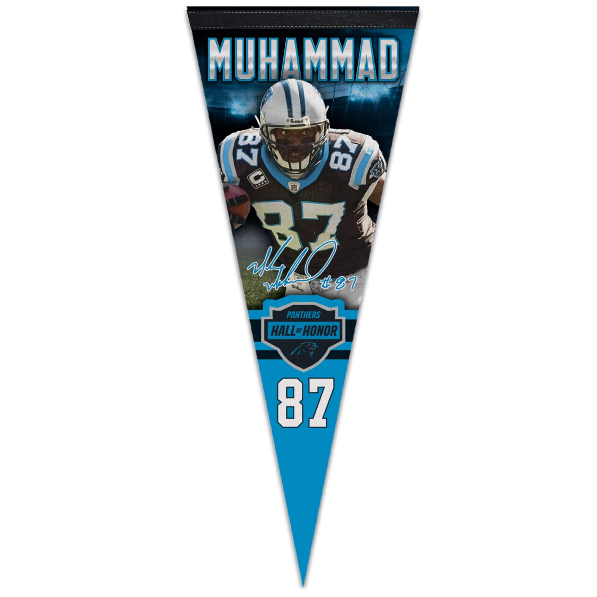 WinCraft - Muhsin Muhammad Carolina Panthers 2023 Hall of Honor 12" x 30" Premium Pennant - Multicolor