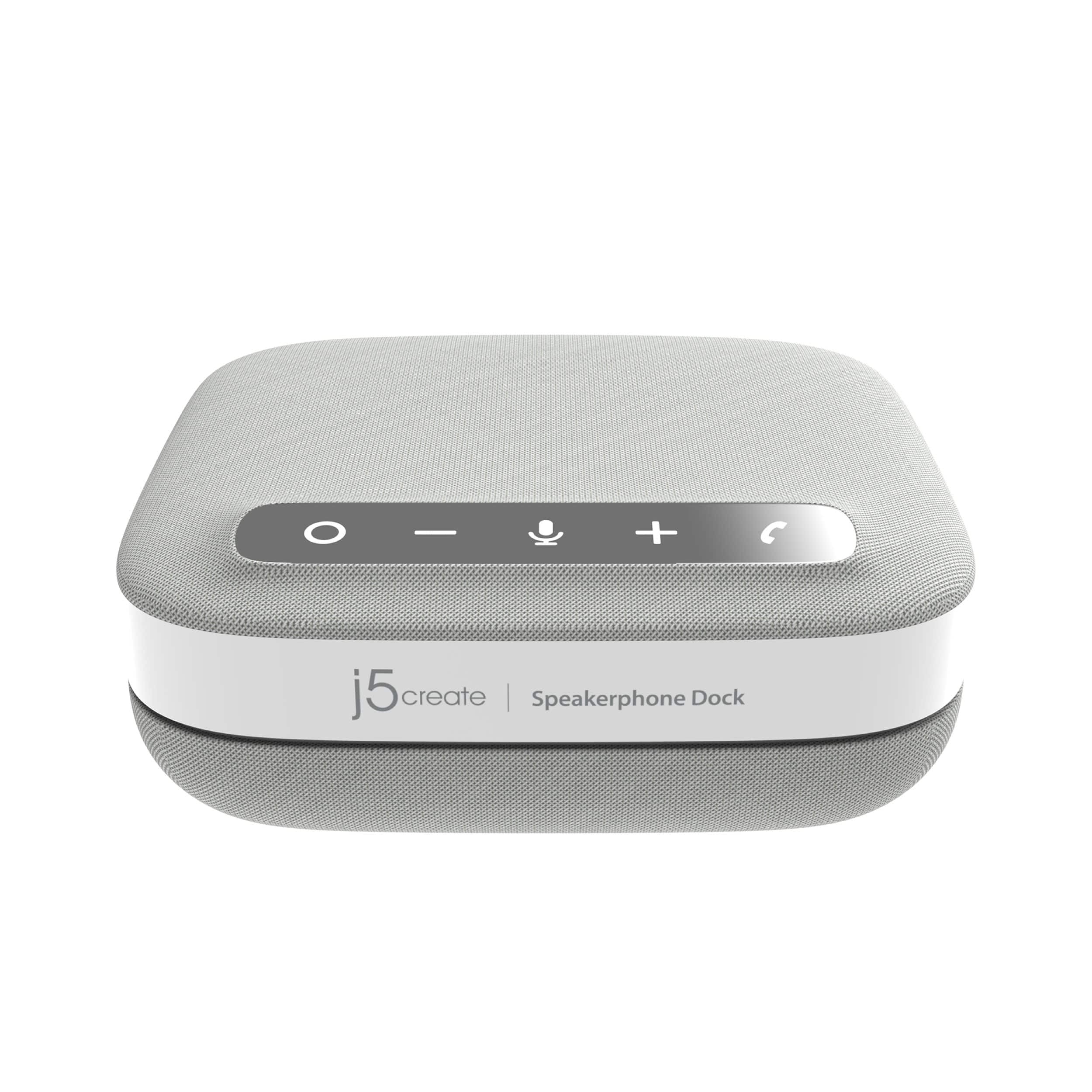 Front. j5create - USB-C 4K Speakerphone Docking Station - Grey.