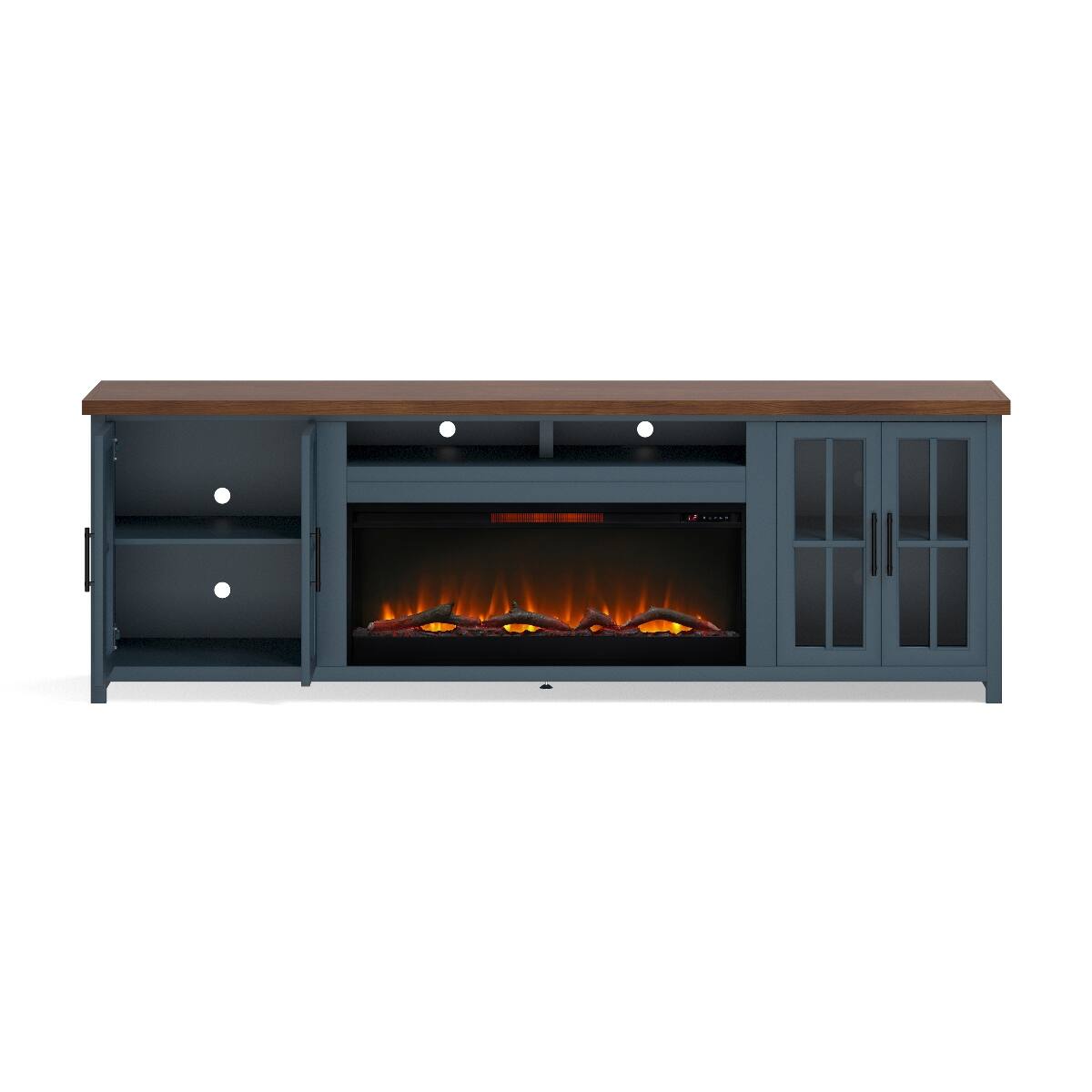 Loheer 97 inch farmhouse fireplace tv stand for TVs up to 100 inches ...