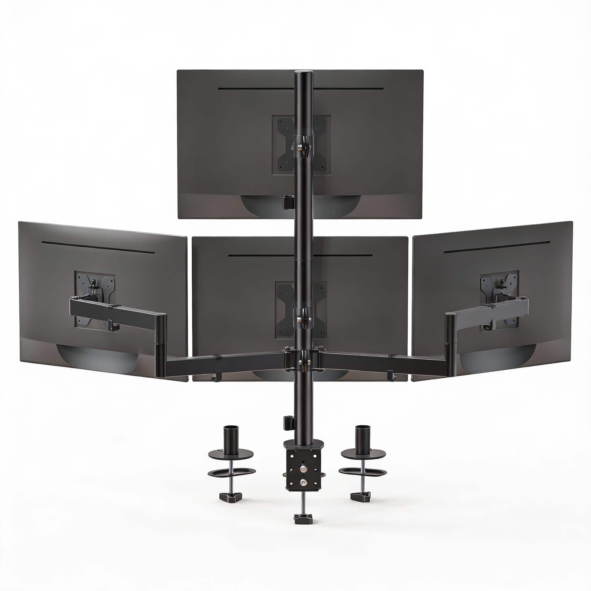 Frangdom - Monitor Mount Swivel Tilt - Quad Arms Standard 13-27" Black 22lb