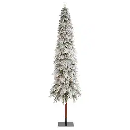 BreeBe - 9’ Flocked Grand Alpine Xmas Tree w/600 Lights & 1183 Tips - Multicolor