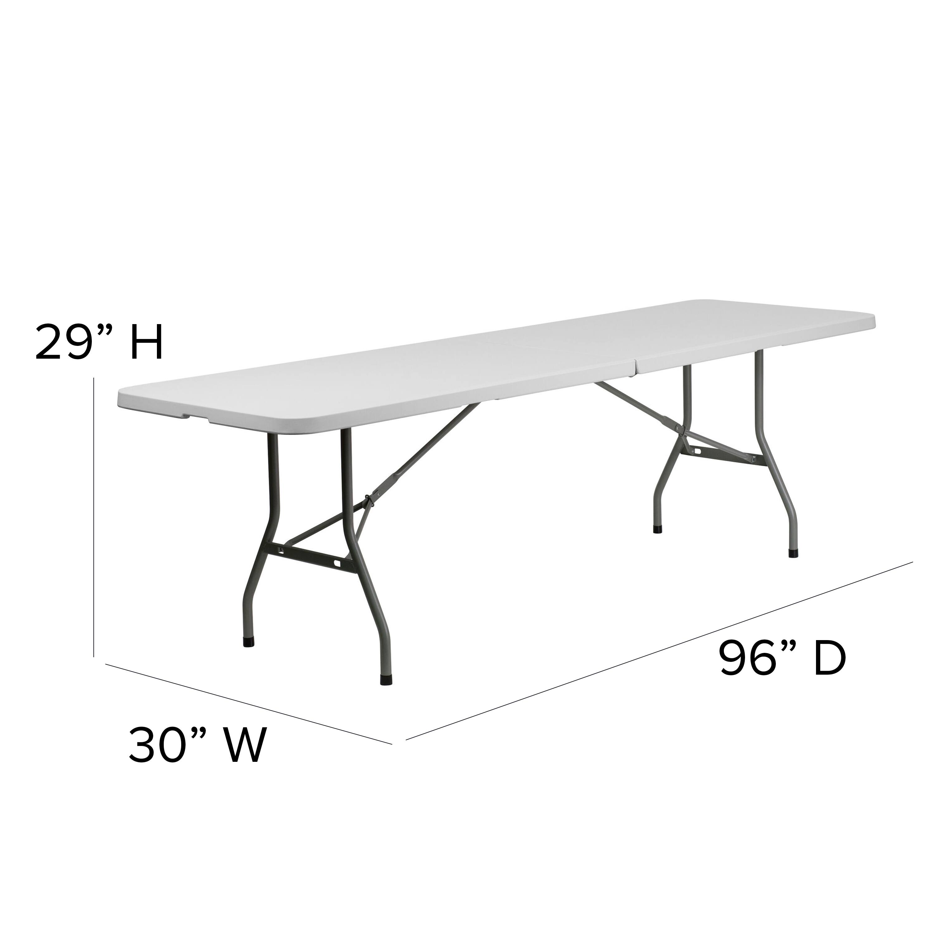 Alt View 12. Alamont Home - Kathryn 8-Foot Bi-Fold Granite White Plastic Banquet and Event Folding Table with Handle - Granite White.