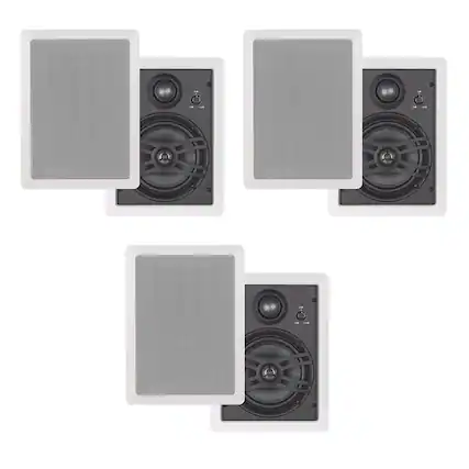 Front. Yamaha - Yamaha NS-IW660 In-Wall Speakers Bundle - 6 Pack - White.