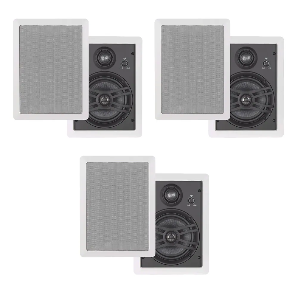 Front. Yamaha - Yamaha NS-IW660 In-Wall Speakers Bundle - 6 Pack - White.
