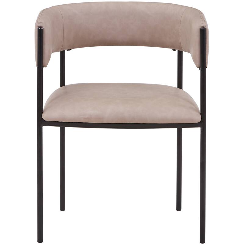 Alt View 2. LeisureMod - Cyril Modern Leather/Velvet/Suede Fabric U-Shaped Dining Chair with Iron Frame for Home Dining Room or Office - Taupe.