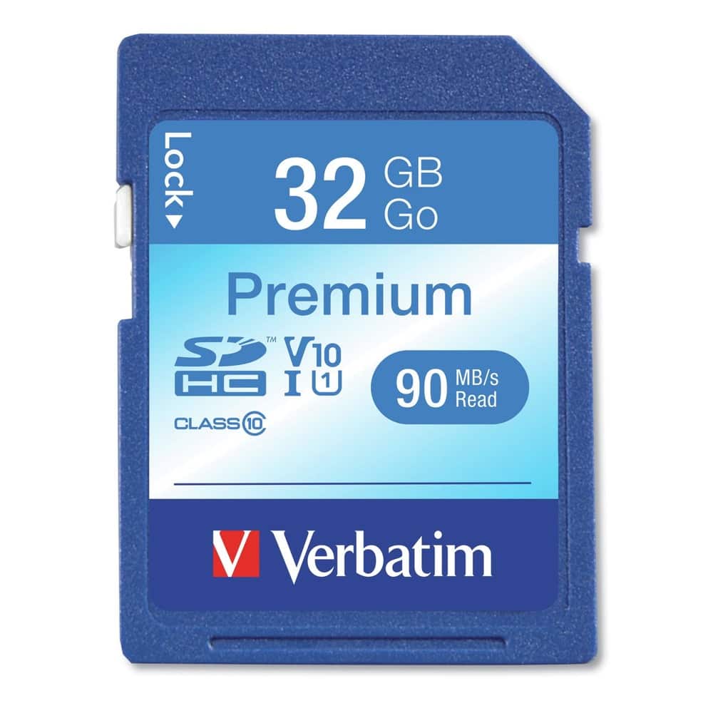 Verbatim - 96871 UHS-I V10 U1 Class 10 32 GB up to 90 MB/S Read Speed Premium SDHC Memory Card