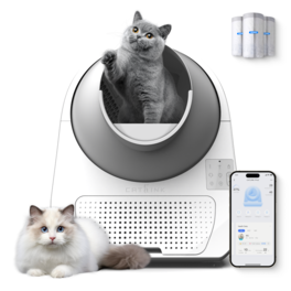 CatLink - Pro-X Self-Cleaning Litter Box, Multiple Cats, Pinch-Free, Smart Sensors, Odor Control, App, 3.5–22 lbs Capacity - White