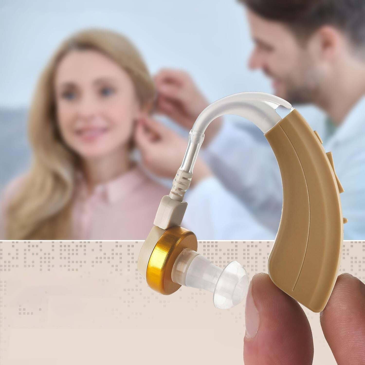 Left. MEDca - Digital Hearing Amplifier by MEDca VHP-220. 500hr Battery Life, Modern Design, Doctor and Audiologist - Blue.