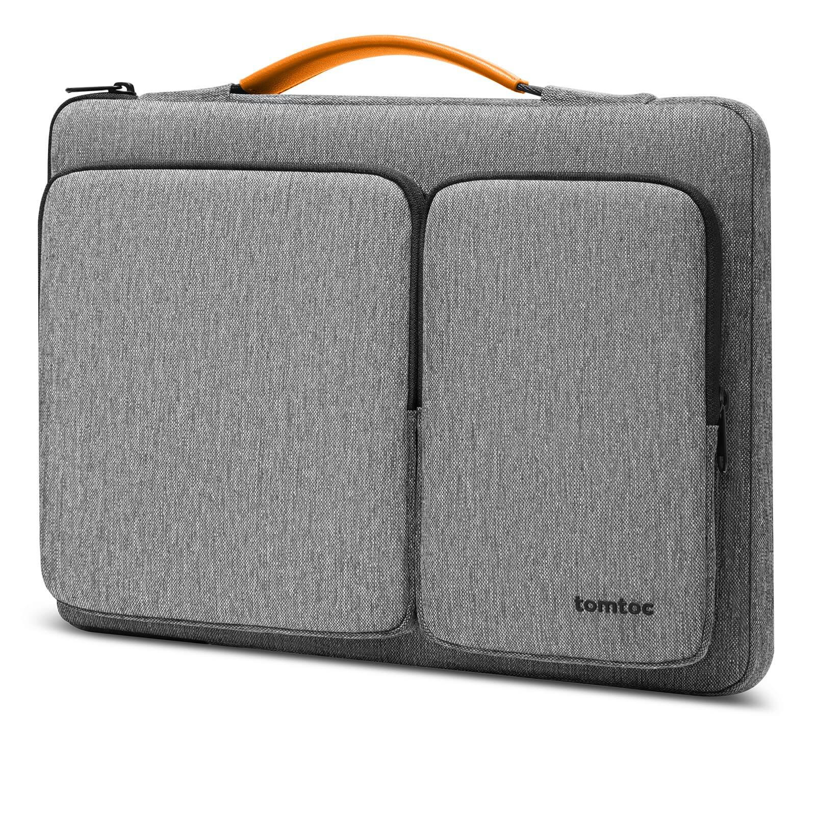 Front. tomtoc - Defender-A17 360° Protective Laptop Carrying Case Bag Sleeve for 13-inch MacBook Air(A3449)/Pro/Neo(A18) M5/M4/M3/M2/M1 - Gray.