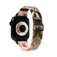 Front. ZOX - Forever Innocent Raccoon NFC Smartwatch Band, 20mm - Multicolor.