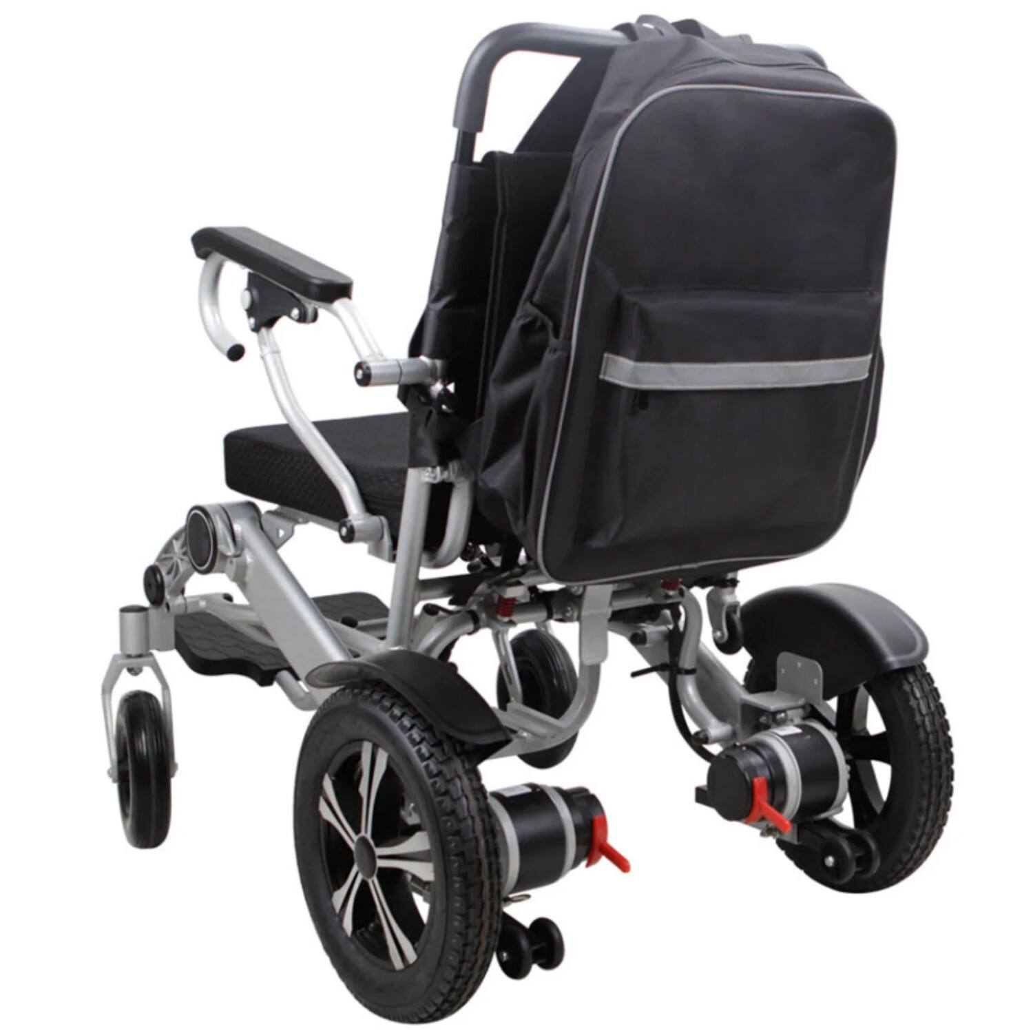 Front. KERDOM - Mobility Electric Wheelchair Universal Accessory - Back Pack Multi Organizer Storage Bag Large Pouch, For Most Models - Black.