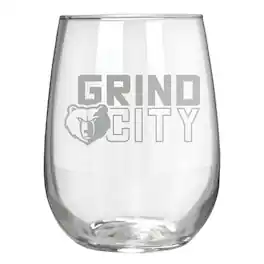 Great American Products - Memphis Grizzlies Etched 17oz. Rally Cry Stemless Wine Glass - Multicolor
