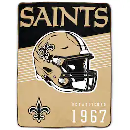 Pegasus - New Orleans Saints 60" x 80" Helmet Stripes Royal Plush Blanket - Multicolor