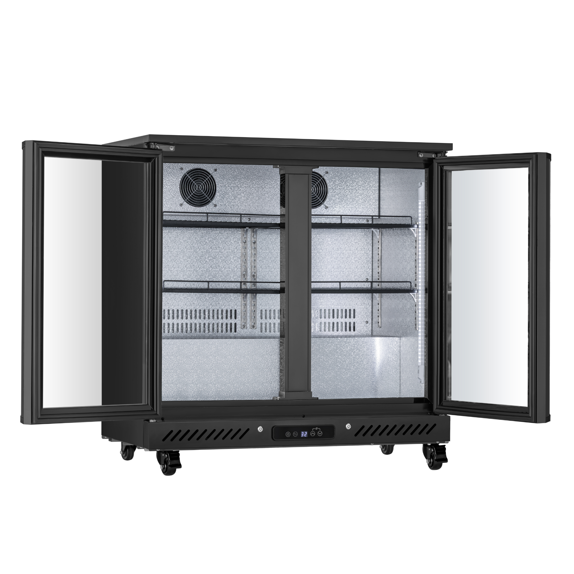 Alt View 1. Yeego - Backbar Beverage Cooler with Glass Door & Adjustable Shelves, 6.5 cu. ft., for Cafes, Bars, Shops & Restaurants - Black.