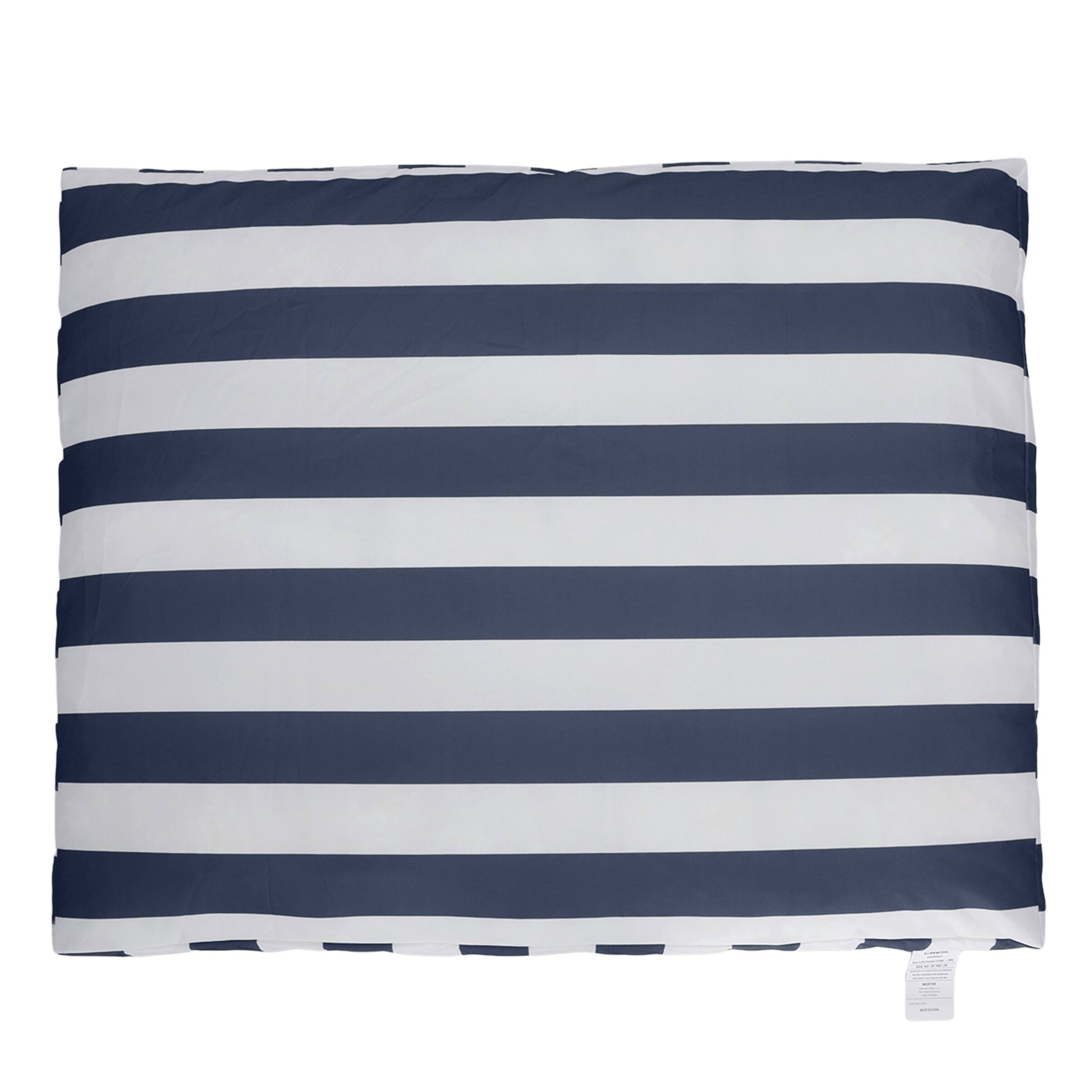 Alt View 2. PetMaker - 44in Water-Resistant Dog Bed - Navy Blue and White Stripes.