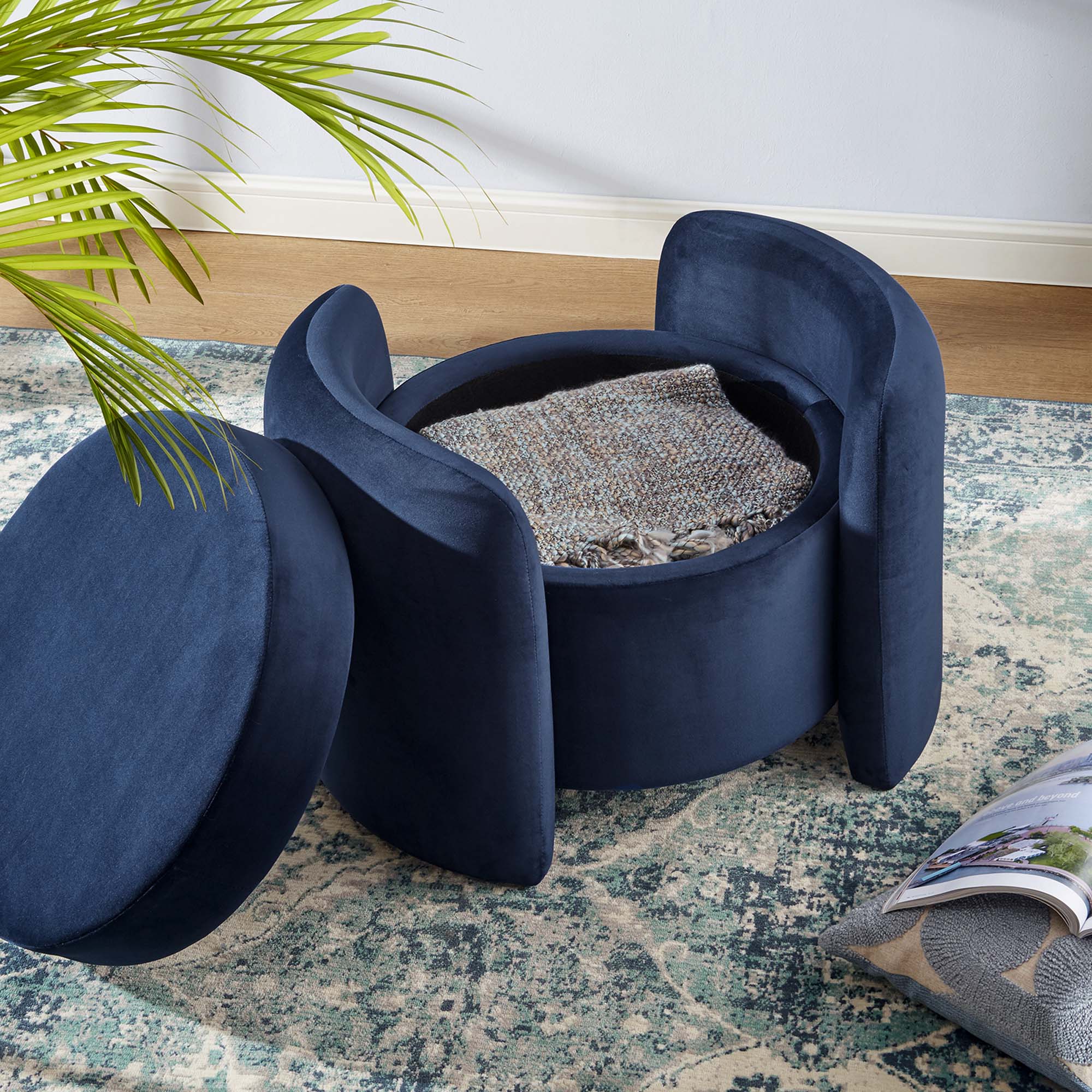 Back. Modway - Nebula Upholstered Performance Velvet Ottoman by Modway - EEI-6055-MID.