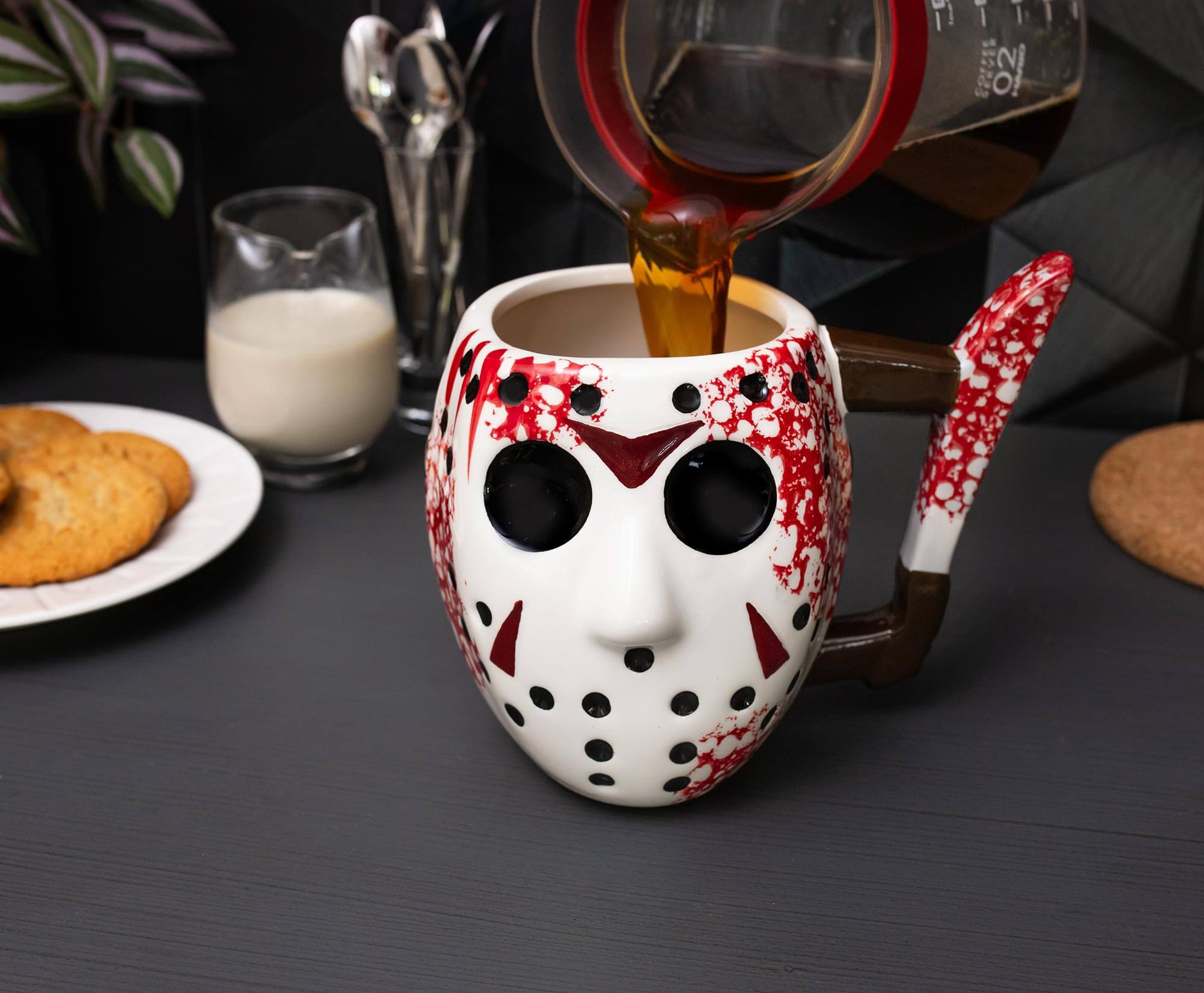 Alt View 3. Silver Buffalo - Friday the 13th Jason's Mask 3D Sculpted Ceramic Mug | Holds 20 Ounces - White.