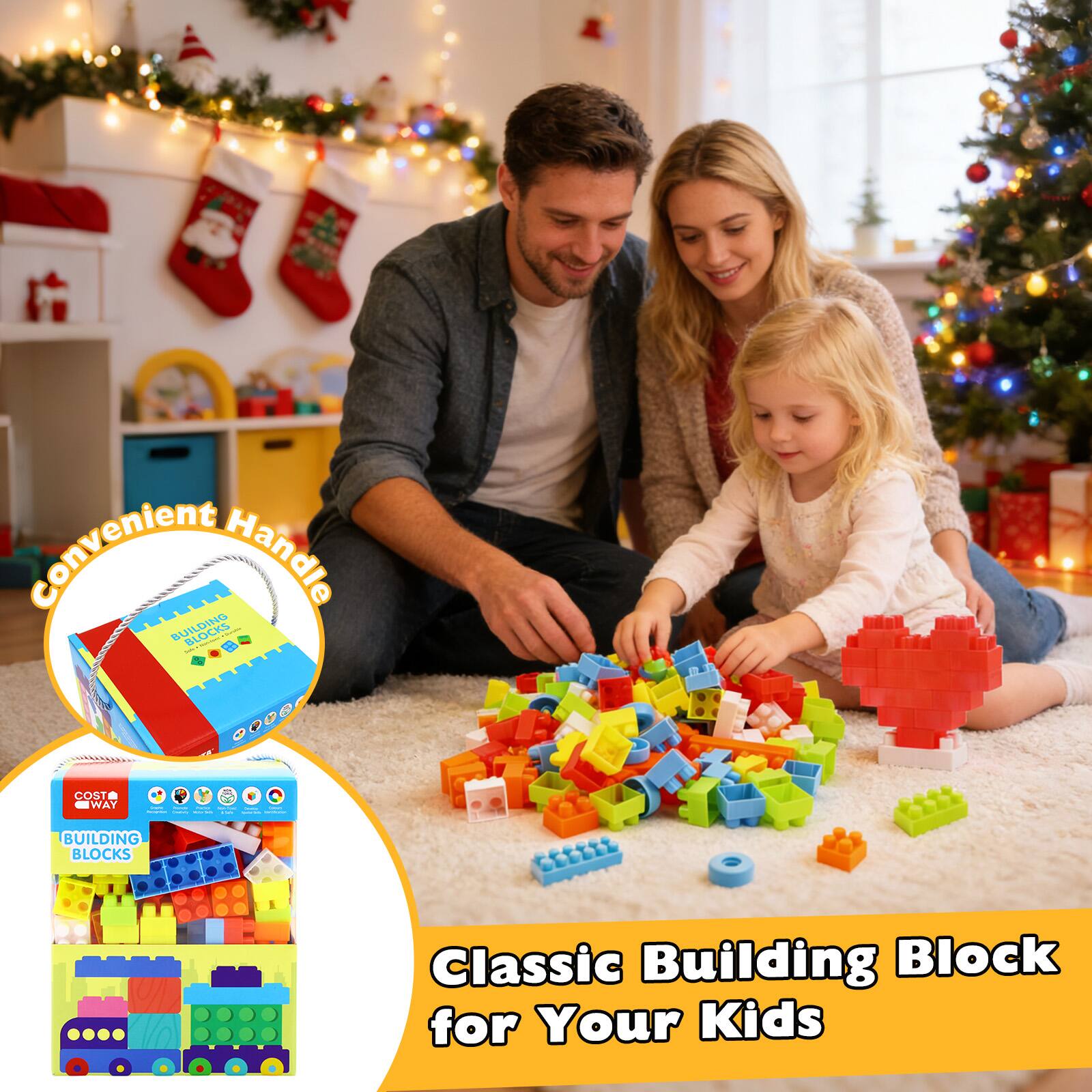 Convenient Handle BUILDING - | : 1 P 5 m COSTA - WAY  : | : I |  |  I I  |  BUILDING BLOCKS Classic Building Block for Your Kids