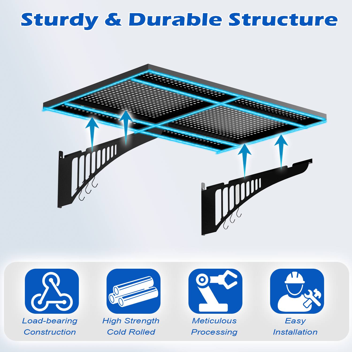 Sturdy & Durable Structure  
Load-bearing Construction  
High Strength Cold Rolled  
Meticulous Processing  
Easy Installation