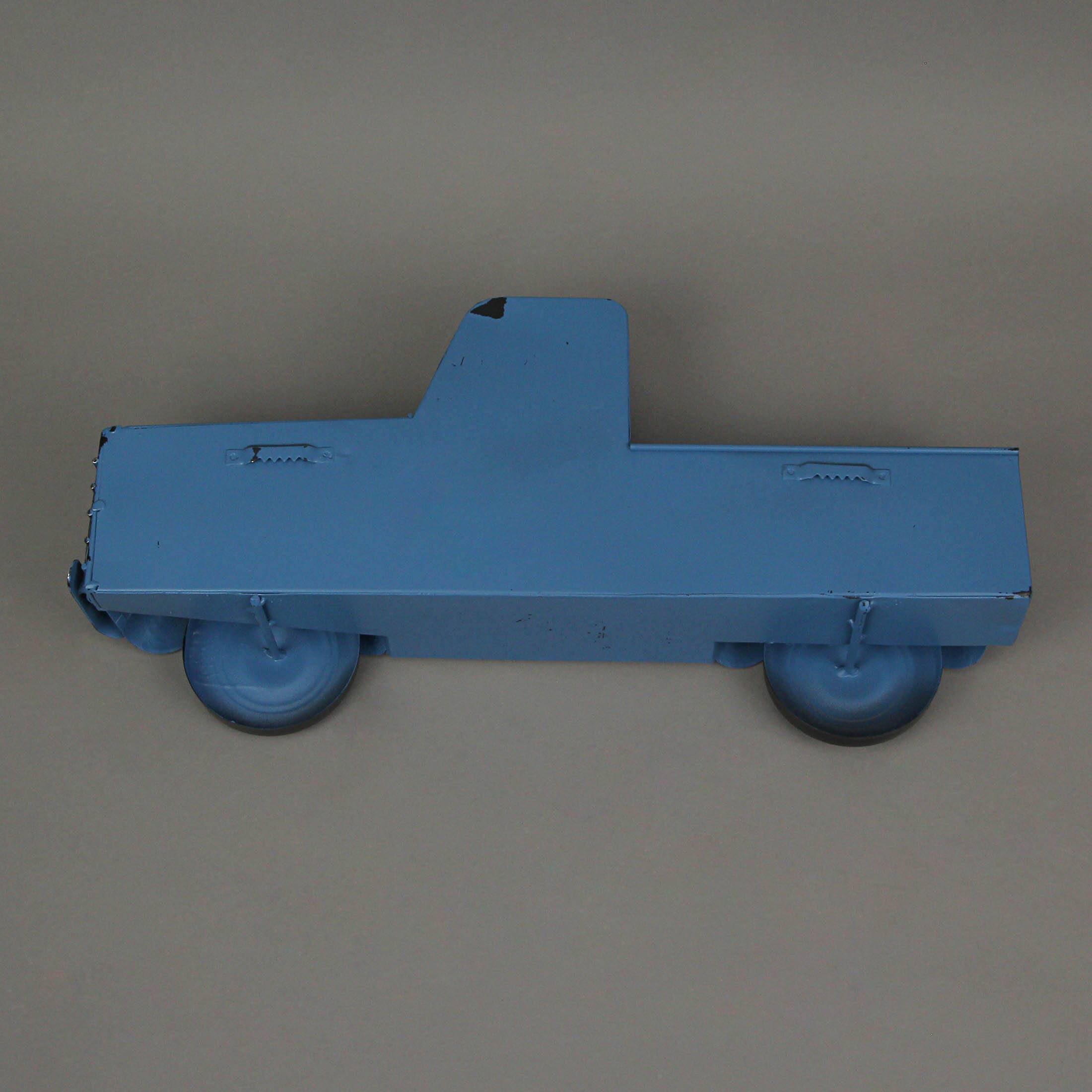 Alt View 2. Things2Die4 - Metal Blue Vintage Pickup Truck Wall Pocket Farmhouse Decor Sculpture 16.25 Inches Long - Blue.
