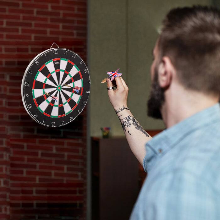 Alt View 3. GSE Games & Sports Expert - 18"x1" 2-in-1 Flocking Dartboard Game Set with six 17G Steel Tip Darts. Bullseye and Dart Board Games Set - multicolor.
