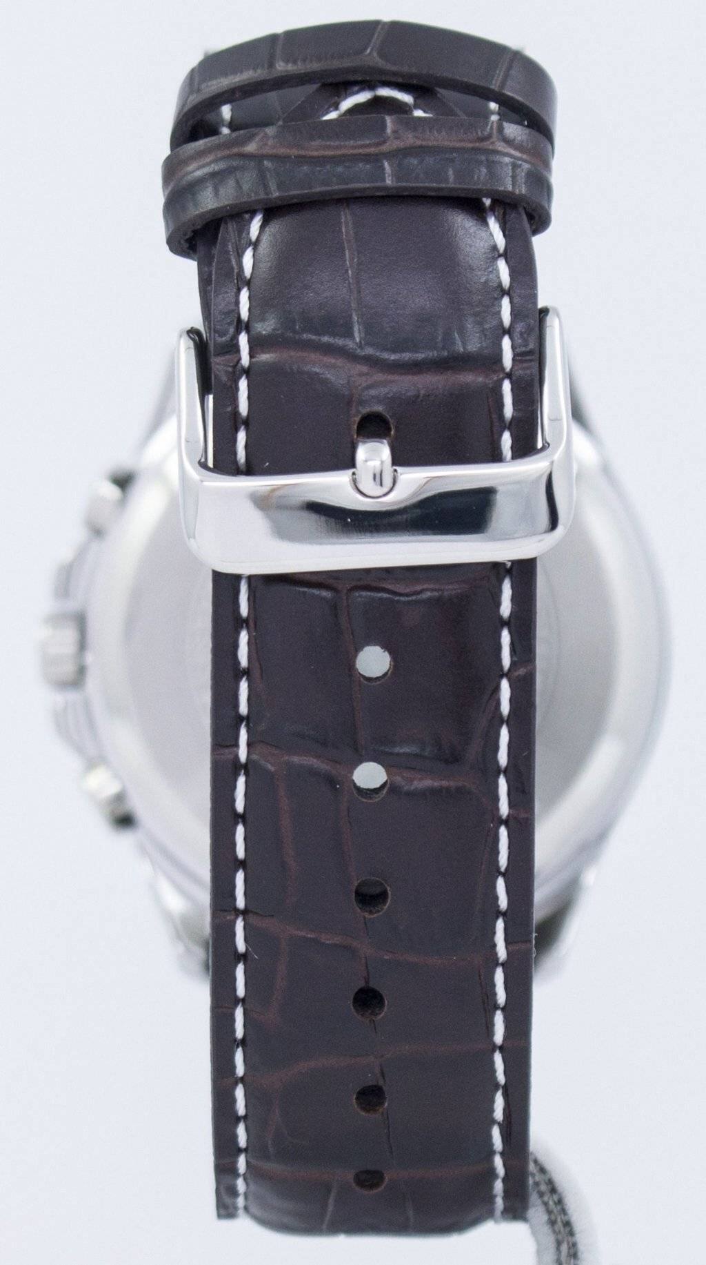 Back. Casio - Enticer Analog Quartz MTP-1374L-7A1VDF Men's Watch Grey Dial Leather 50M - Grey, Brown.