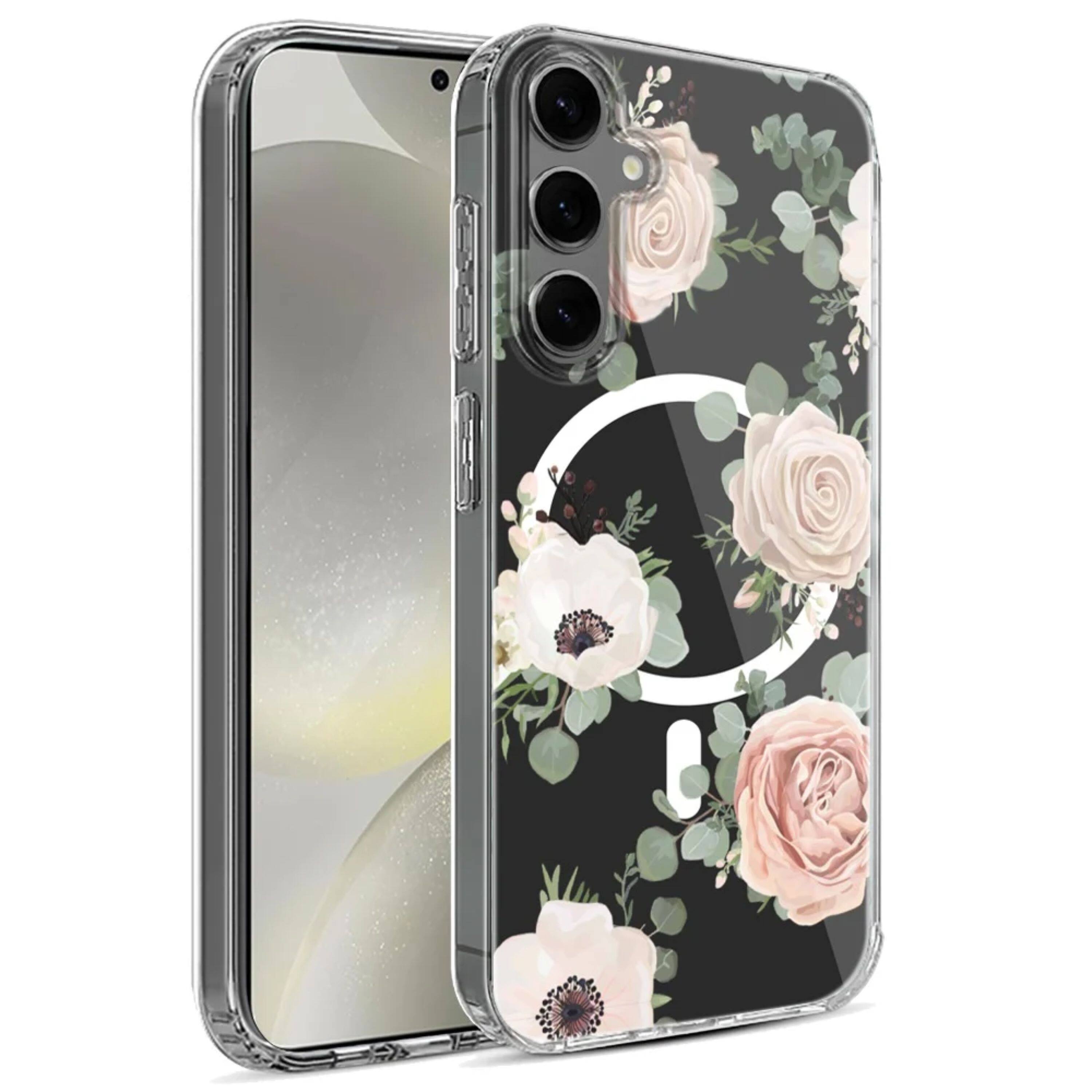 Angle. Kitcheniva - Unique Design Cover Plus Tempered Glass For Samsung S25/S24 Case Magnetic Circle A - Multicolor.