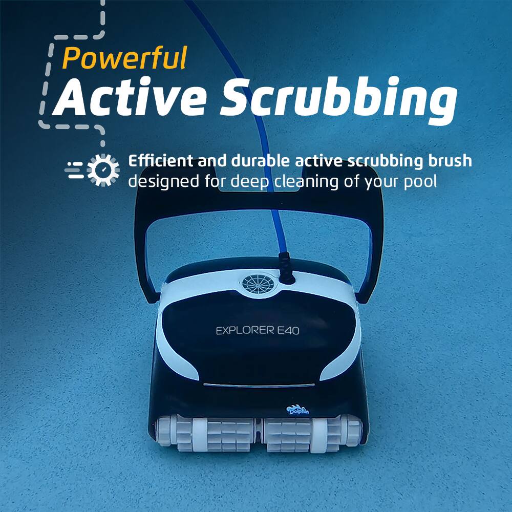 Powerful Active Scrubbing: Efficient and durable active scrubbing brush designed for deep cleaning of your pool. Explorer E40.